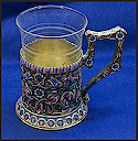 Porte-verre à thé russe en cloisonné
