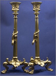Paire de grands bougeoirs Napoléon III